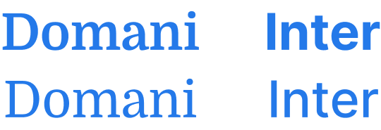 Domani and Inter Typography Examples